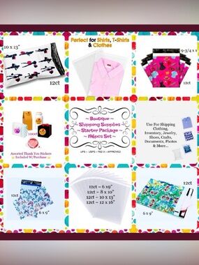Boutique Shipping Cello~Poly Bag’s Bundle 196pc starter package⭐️100~Stickers 🆕
